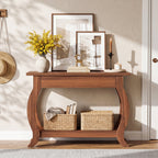 41.3-Inch Narrow Console Table with Drawer, Curved-Leg Hallway Table with Storage