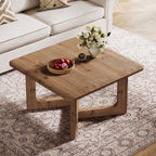 31.5 Inch Square Solid Wood Coffee Table, Farmhouse Living Room Table with Sturdy Base