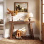 41.3-Inch 2-Tier Wood Console Table, Narrow Entryway Storage Sofa Table with Open Shelves for Living Room and Hallway