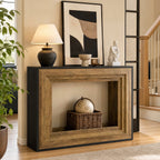 41.3-Inch Console Table with 2-Tier Storage, Farmhouse Hallway Table with Metal Brackets