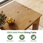 78.7-Inch Solid Wood Dining Table for 6-8, Extra-Long Farmhouse Table for Kitchen