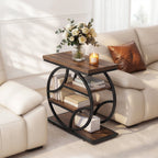 25.59" Side Table, 4-Tier Narrow End Table for Living Room Bedroom