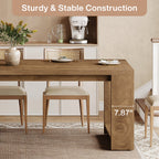 86.6-Inch Dining Table for 6 with Reinforced Base, Long Farmhouse Table for Kitchen