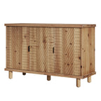 47.6-Inch Farmhouse Sideboard Cabinet with 3 Doors, Solid Wood Buffet Cabinet for Kitchen