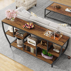 70.9" Sofa Table with Shelves, Console Table for Living Room
