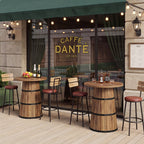 31.5-Inch Round Bar Table with Barrel Base, Farmhouse Pub Table for Kitchen and Home Bar