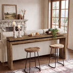 63-Inch Solid Wood Console Table with Double-Layer Top, Farmhouse Sofa Table for Entryway Hallway and Behind Couch