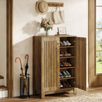 43.3-Inch Shoe Cabinet with 5-Tier Storage, Wooden Entryway Organizer for Up to 24 Pairs