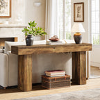 63 Inch Narrow Console Table with X-Frame Legs, Farmhouse Sofa Table for Entryway and Hallway