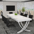6.5FT Conference Table for 6-8 People, 78-Inch Rectangular Table with Metal Frame