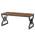63-Inch Large Office Desk, Industrial Computer Executive Desk with Extra Thick Wood-Look Top and Metal Frame for Home Office