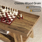 47" Rustic Farmhouse Coffee Table - 2-Tier Rectangular Storage Center Table for Living Room