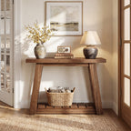 41.3-Inch 2-Tier Wood Console Table, Narrow Entryway Storage Sofa Table with Open Shelves for Living Room and Hallway