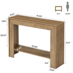 41.3-Inch Farmhouse Console Table with 2-Tier Open Storage, Narrow Entryway Sofa Table for Living Room Hallway and Foyer