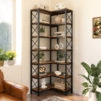 78.7-inch L-shaped corner bookcase