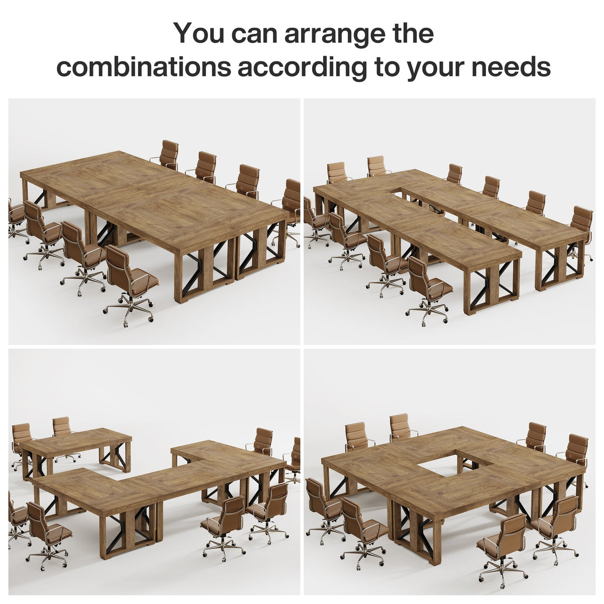 70.8" Conference Table, Rectangle Meeting Table with Large Tabletop