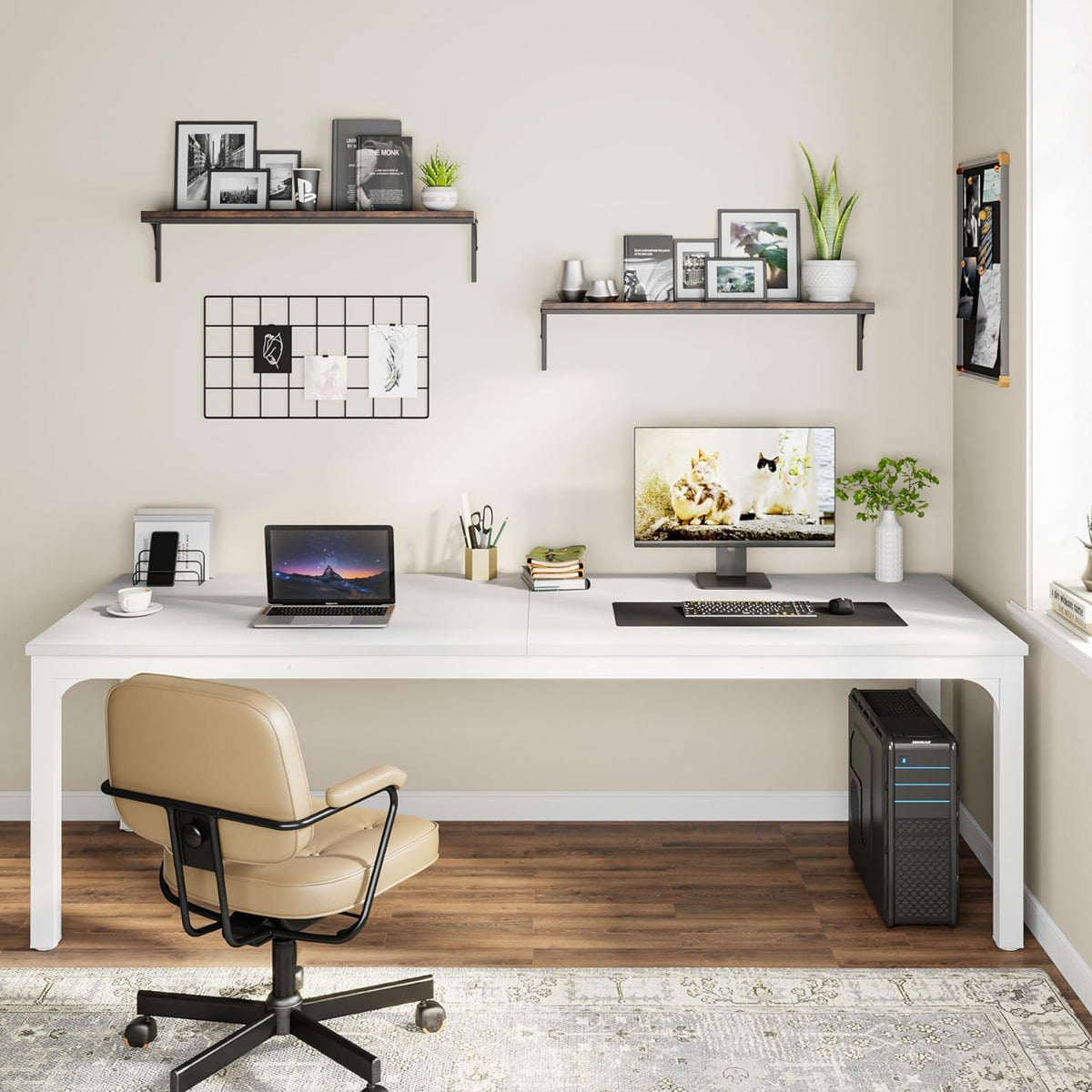 Rectangle Executive Desk, 78.7" Computer Desk 6FT Conference Table