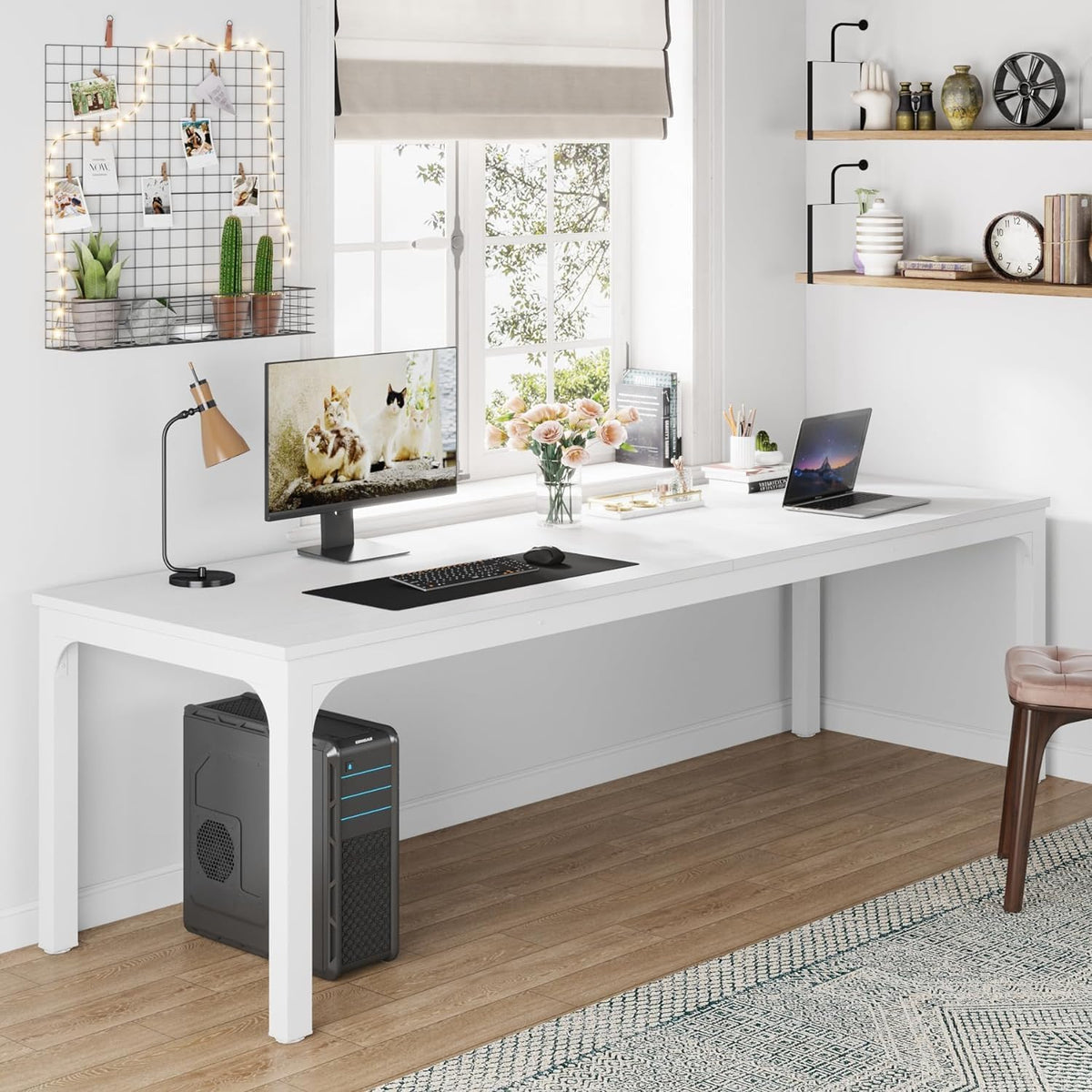 Rectangle Executive Desk, 78.7" Computer Desk 6FT Conference Table