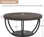 31.7-inch round coffee table