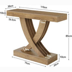 43.3-Inch Narrow Console Table with X-Frame Base, Farmhouse Hallway Table in Brown