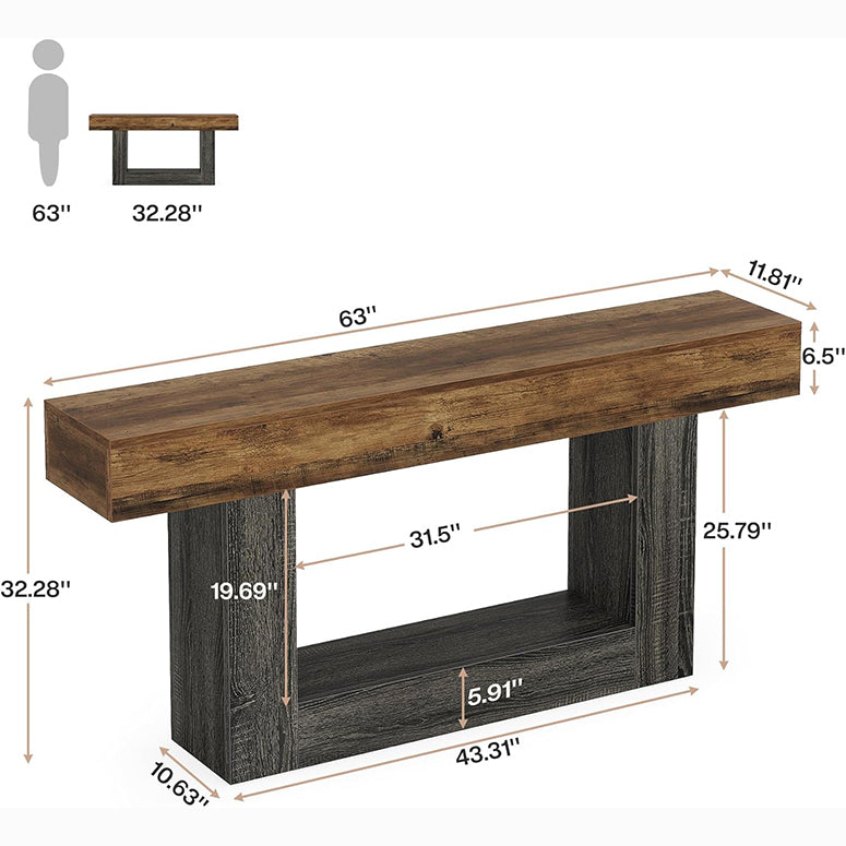 63-inch entryway console table