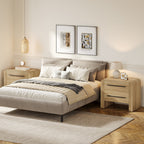 27.55 Inch 2-Drawer Nightstand with Curved Edges, Modern Bedside Table for Bedroom