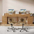 Reversible Computer Desk with 5 Drawers, Small Writing Desk for Home Office and Bedroom