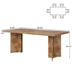 63 inch farmhouse dining table dimensions with seating space for 4-6 people#Color_Light Oak Brown