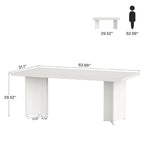 white dining table for 6#Colour_White
