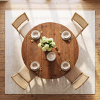 39.4 Inch Solid Wood Round Dining Table with Cross Base, Farmhouse Kitchen Table for 2-4