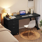 59 Inch Computer Desk with Reversible 3-Drawer Storage, Industrial Desk for Home Office