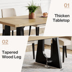 70.9-Inch Rectangular Dining Table with Thick MDF Top, Farmhouse Kitchen Table for Dining Room
