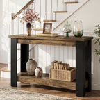 41-Inch Narrow Console Table with 2-Tier Open Storage, Modern Farmhouse Sofa Table for Entryway