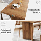 Spacious wood grain tabletop of a 63 inch dining table for dining and entertaining#Colour_Walnut Brown