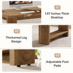 86.6-Inch Dining Table for 6 with Reinforced Base, Long Farmhouse Table for Kitchen