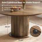 47.24-Inch Round Dining Table with Pedestal Base, Farmhouse Kitchen Table for 4 to 6 People