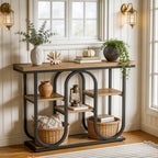 39.4" Console Table, 4-Tier Industrial Sofa Table for Entryway