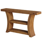 55-Inch Solid Wood Console Table with 3-Tier Storage, Curved Entryway Table for Hallway
