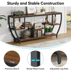 70.9" Sofa Table with Shelves, Console Table for Living Room