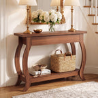 41.3-Inch Narrow Console Table with Drawer, Curved-Leg Hallway Table with Storage