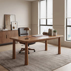 63-Inch Solid Wood Executive Desk with Heavy Duty Legs, Large Office Computer Desk for Home Office