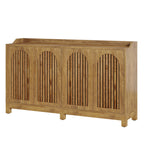 57-Inch Buffet Cabinet with Adjustable Shelves and Grille Doors, Long Sideboard Cabinet for Dining Room