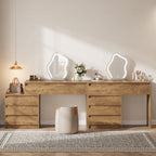 63-Inch Makeup Vanity Desk with 5 Drawers, Modern Dressing Table with Cabinet