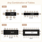 78.7-Inch Conference Table for 6 to 8 People with Reinforced Double-Rectangle Legs, Rustic Meeting Table for Office Boardroom and Conference Room