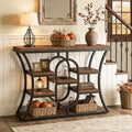 41.3" Sofa Table, Industrial Console Table with Shelves