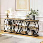 41.3" Industrial Console Table with 3-Tier Storage, Entryway Table for Living Room Hallway Foyer