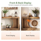 39.4-Inch C-Shaped Solid Wood Console Table, Narrow Modern Entryway Accent Table