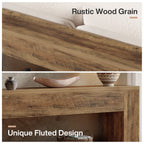 70.9-Inch Console Table, Farmhouse Fluted Sofa Table for Entryway and Living Room