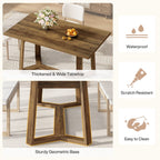 47-Inch Wood Dining Table with 250 lb Capacity, Farmhouse Rectangle Table for Kitchen