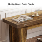 55.12-Inch Wooden Entryway Bench, Farmhouse Long Bench with Storage Space